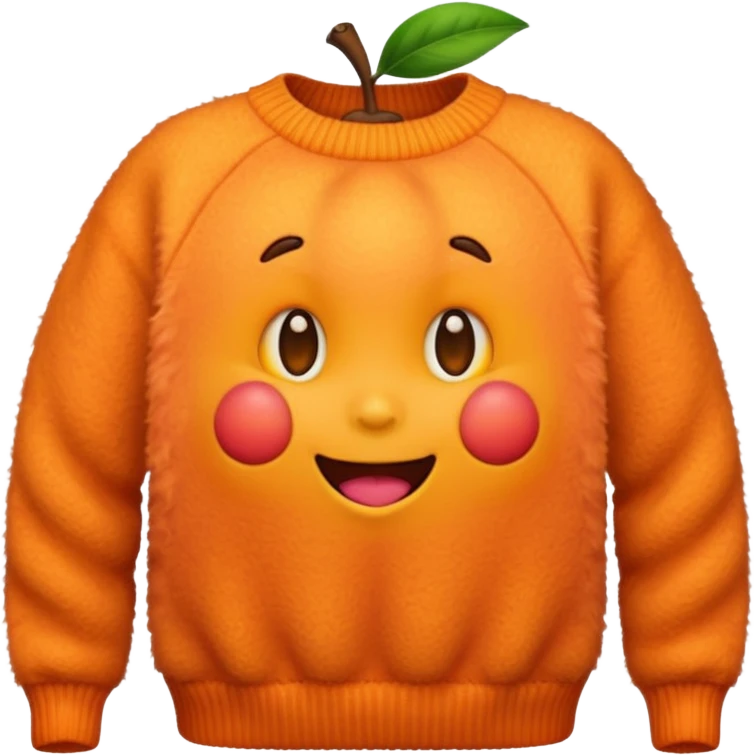 emoji of an peach that wears sweater emoji