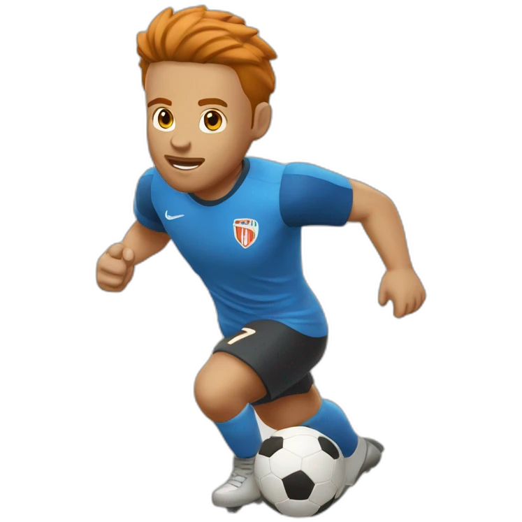 Chat roux entrain de jouer au foot emoji
