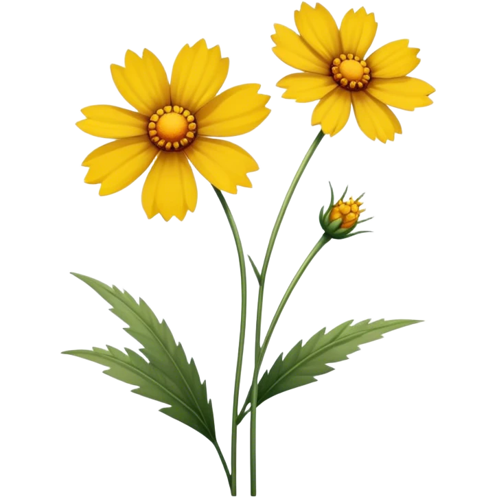 single Coreopsis, straight stem emoji