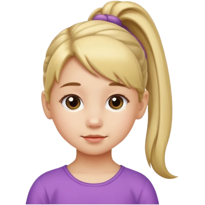 una chica pequeña con una cola  emoji