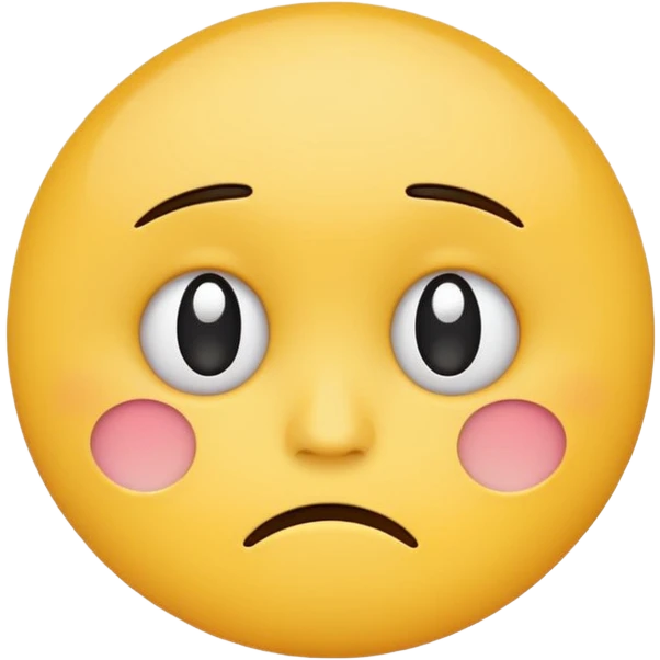 round yellow cartoon face with small frown and teary eyes, minimalist vector style, flat color, emoji design, white background emoji