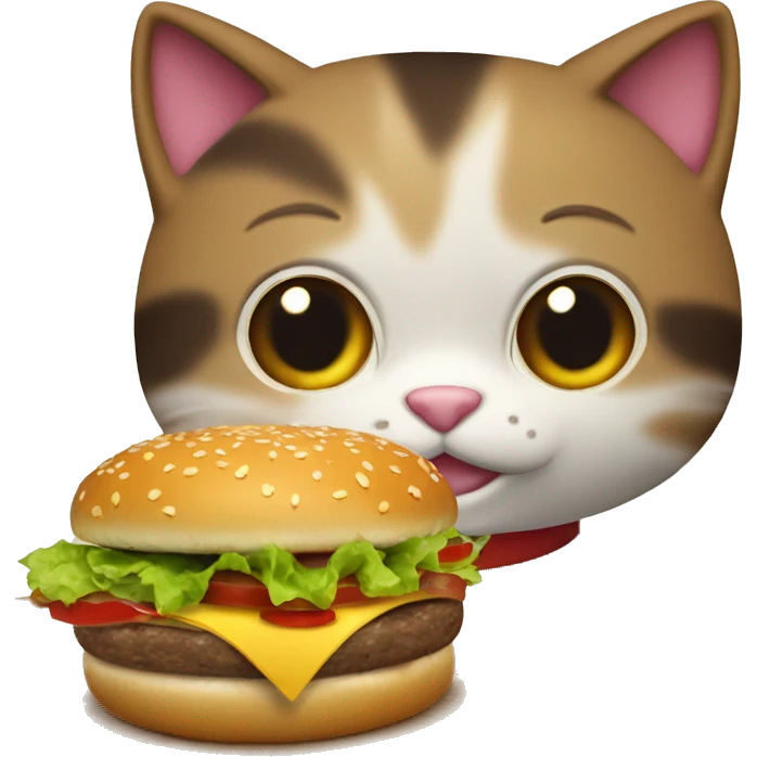 Gato comiendo hamburguesa emoji