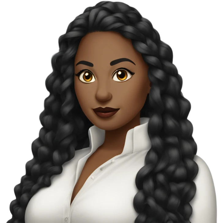 profle picture stunning curvy black woman, nice makeup black braded hair emoji