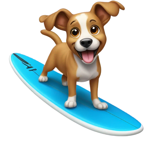 Dog on surfboard  emoji
