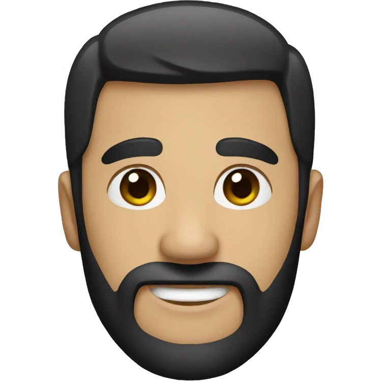 Tan man with very short black hair and a black beard emoji