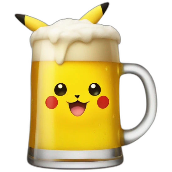 Pikachu beer emoji