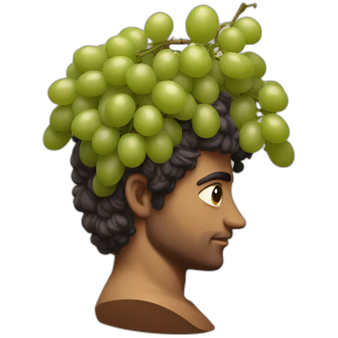 greek god with grapes on hair emoji