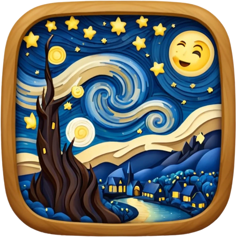 The Starry Night frames emoji