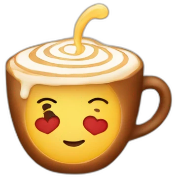 corazón cafe con la letra S adentro  emoji