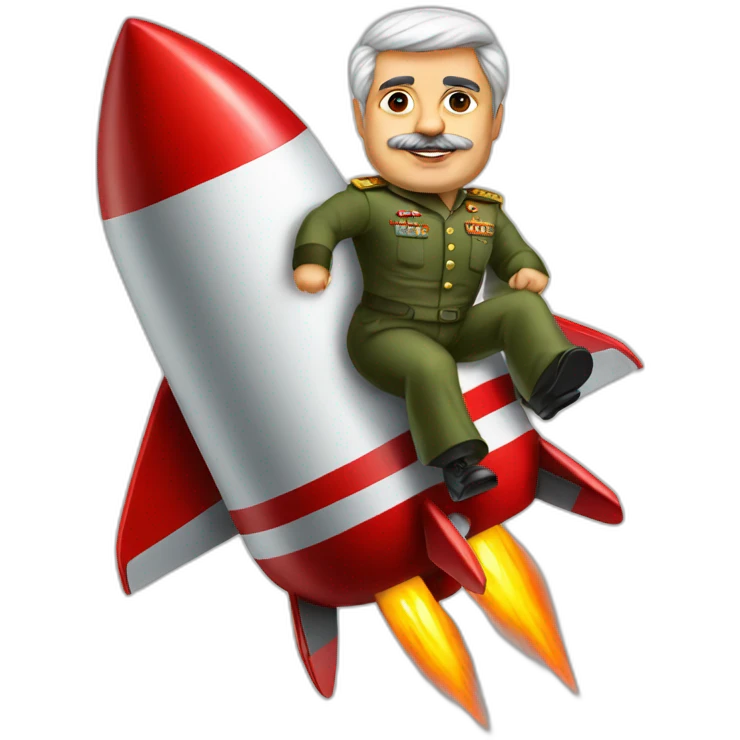 Iran dictator riding a rocket emoji