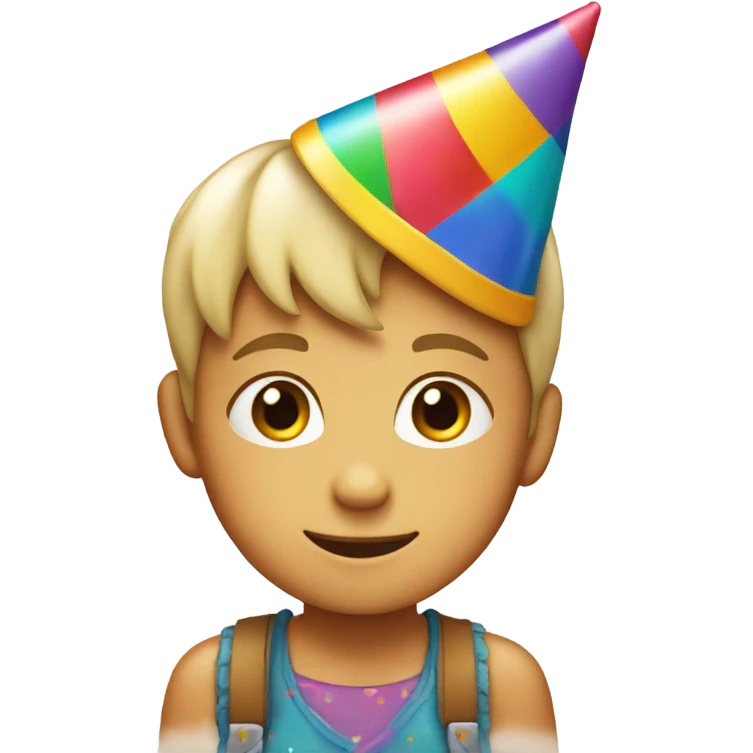White kid wearing a birthday hat  emoji