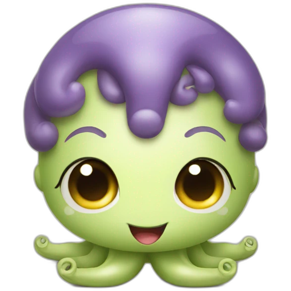 cute kraken cute face doing yoga emoji