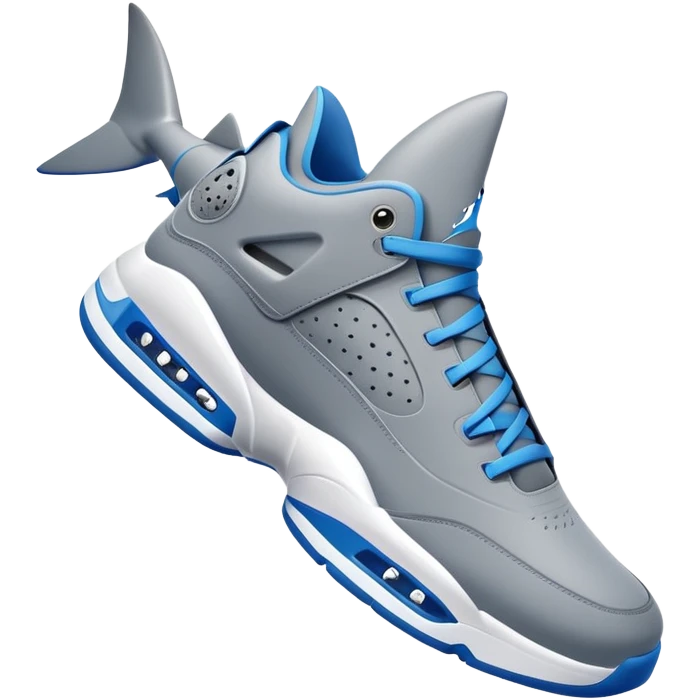 Shark with blue Jordan shoes emoji