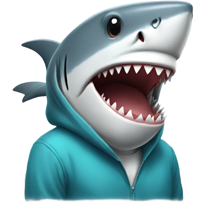 Shark wearing a hoodie emoji