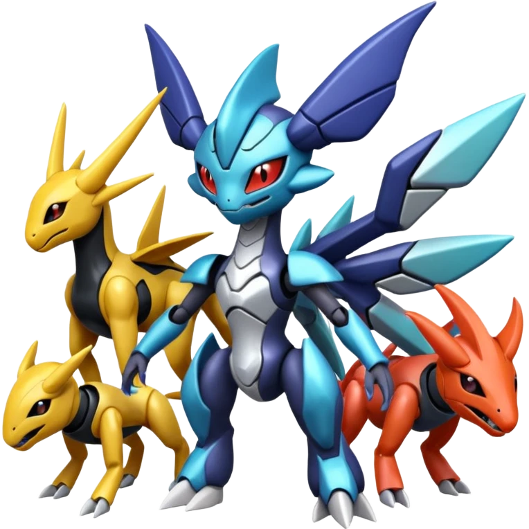 Dialga-Genesect-Miraidon-Darkrai-Deoxys-Giratina-Palkia-Meloetta-fusion emoji