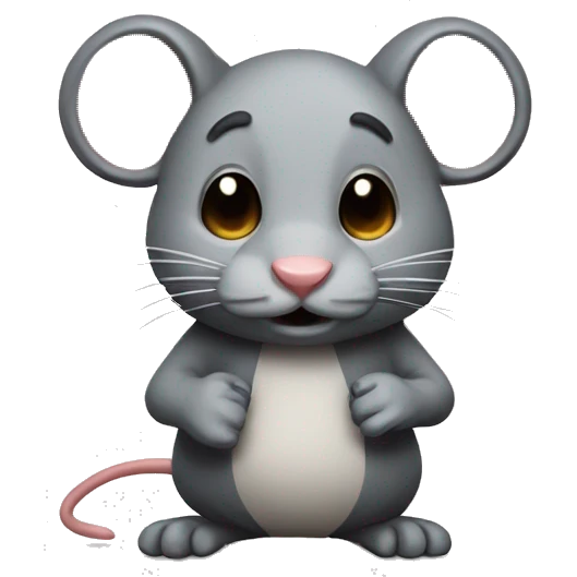 Draw a character to use for the fortune-telling service. Make the cute rat character. emoji