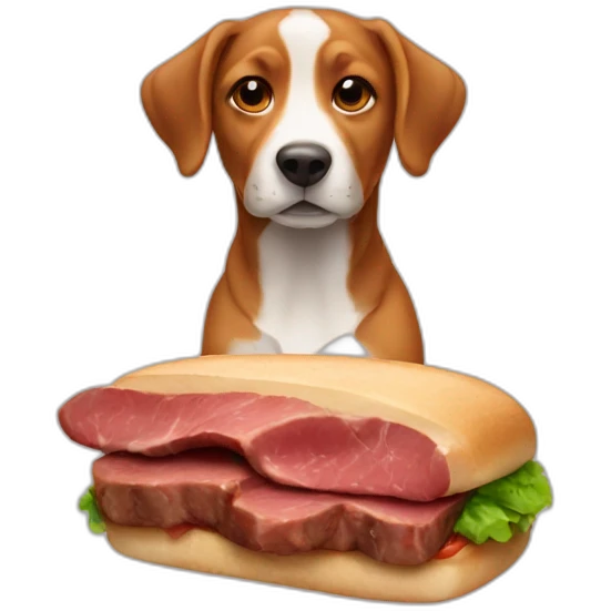 dog with beef emoji
