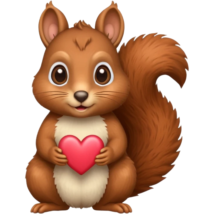 squirrel emoji, hearts for eyes emoji