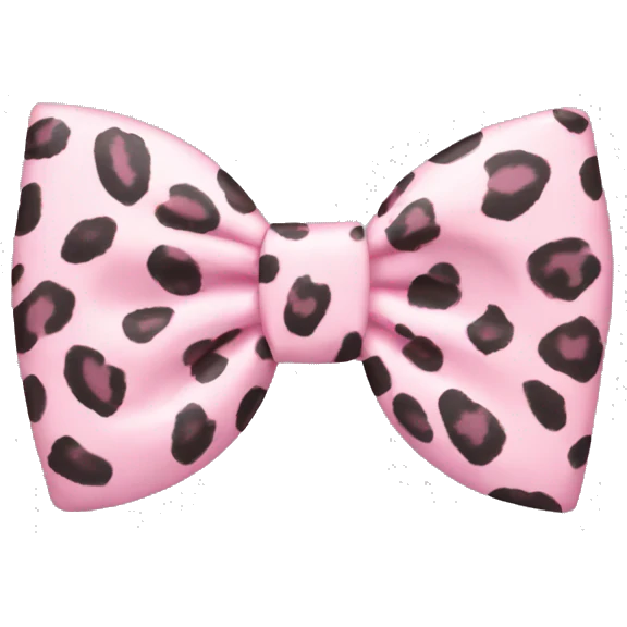 Light pink leopard print bow emoji