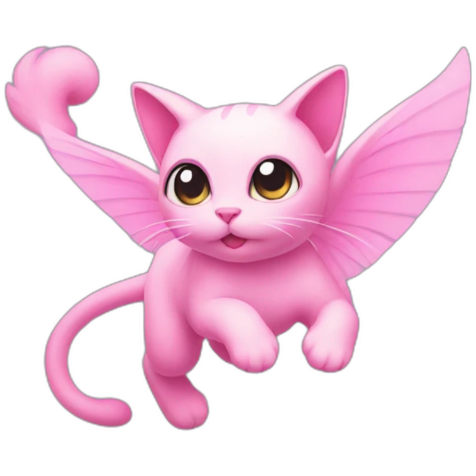 flying pink mew emoji