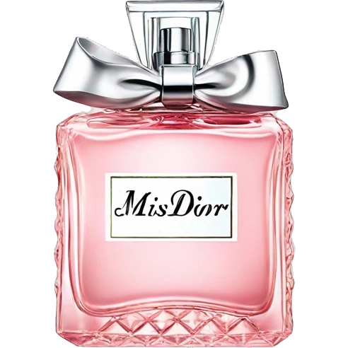 Light pink Miss Dior perfume with bow emoji