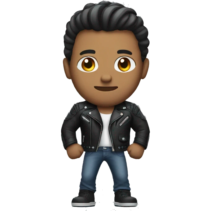 Muscular man in biker jacket  emoji