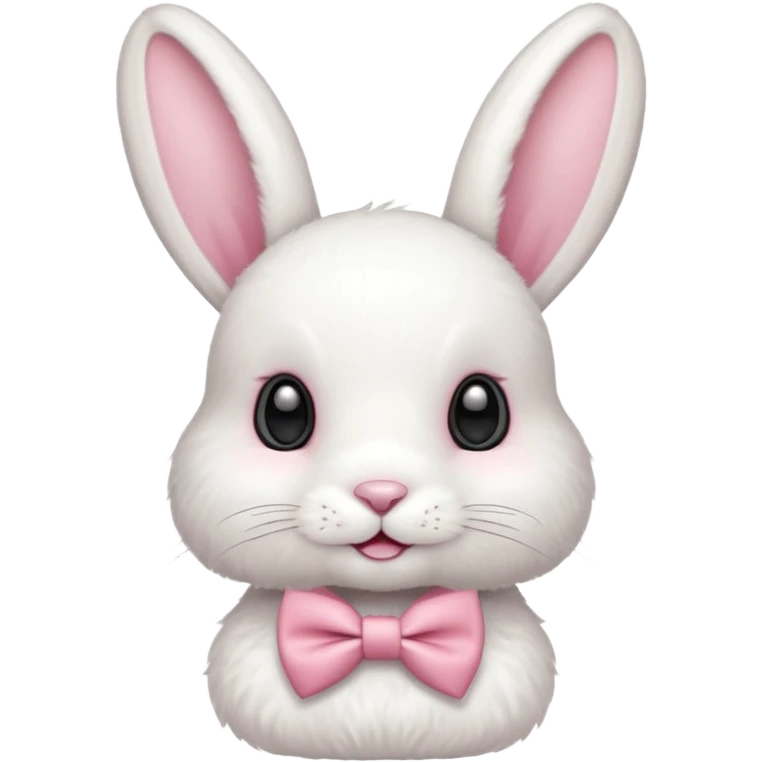 white bunny with pink bowtie emoji