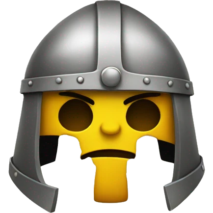 Sad face with viking helmet emoji