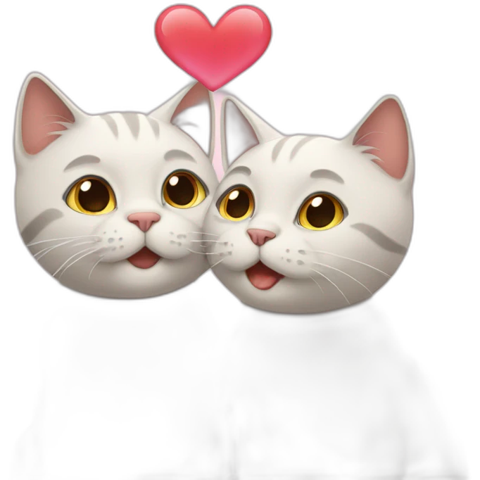 two cats in love emoji