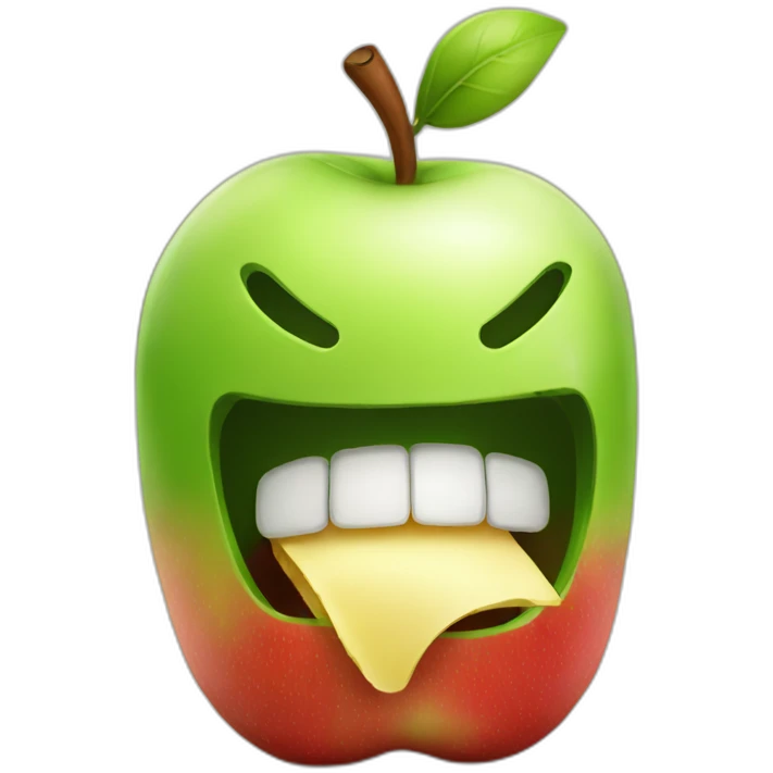 android eats apple emoji