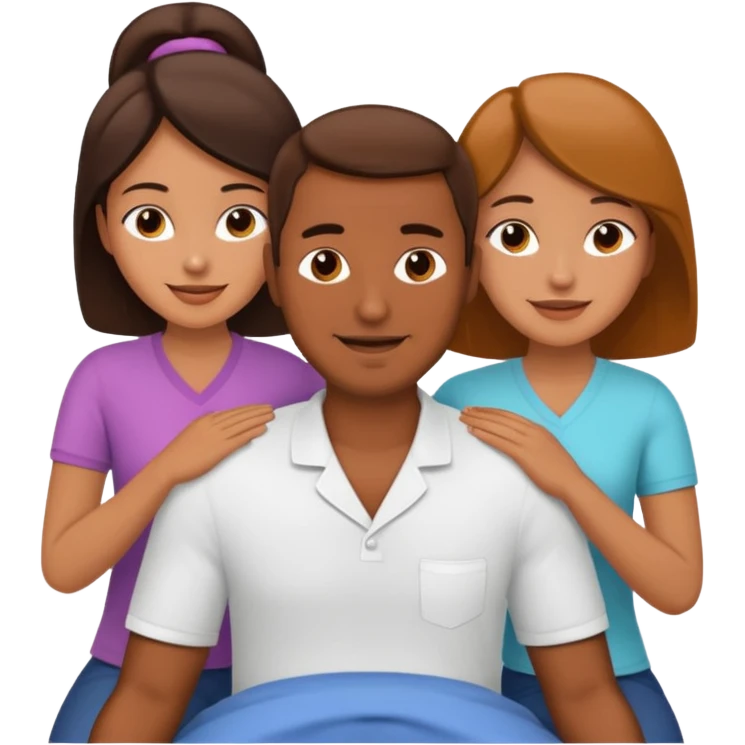 A brown massage man massaging females emoji