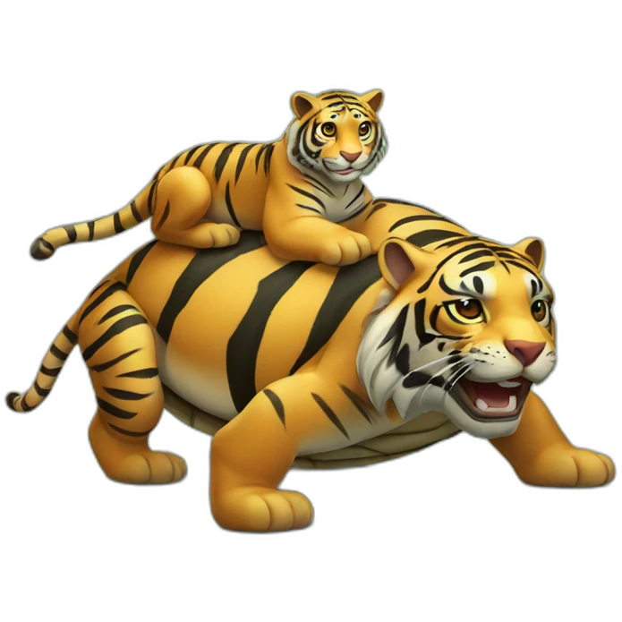Tigre sur tortue emoji