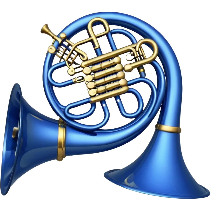 Blue french horn emoji