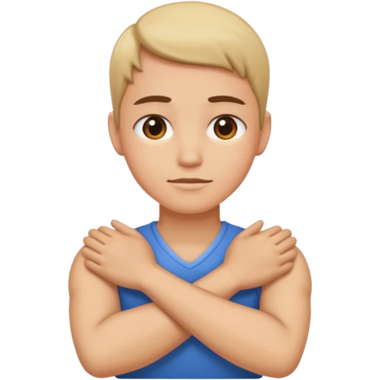 Arms crossed holding neck  emoji