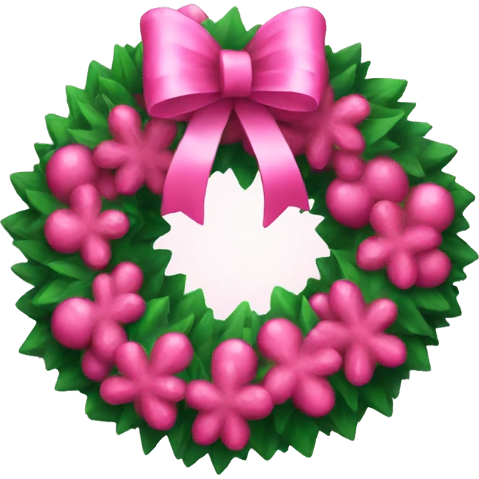 pink christmas wreath emoji