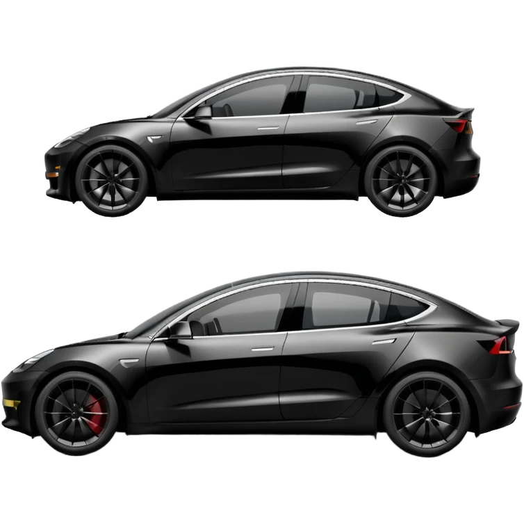 tesla model 3 performance preto com puxadores das portas pretos e rodas com jantes cinzentas  emoji