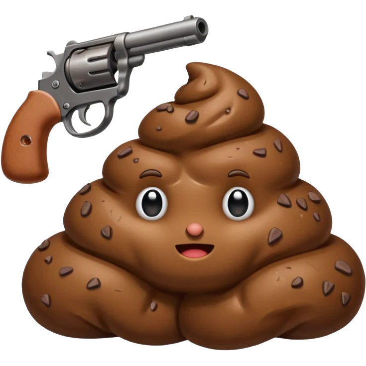Poop with a gun emoji
