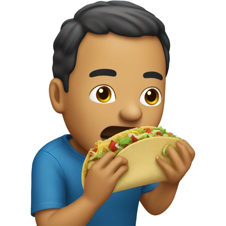 Shoving taco into mouth emoji