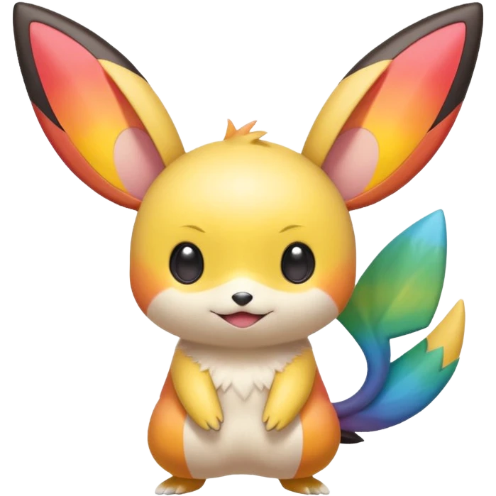 Rainbow-gradients Emolga-Pichu-Victini-fusion emoji