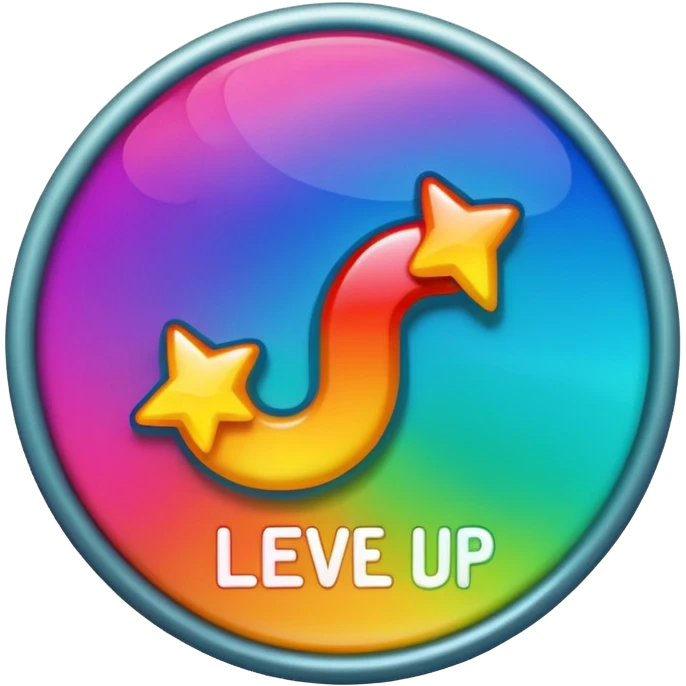 A sticker saying level up  emoji