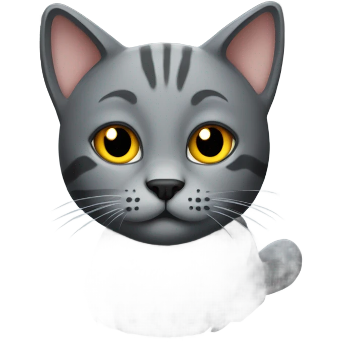 Gray cat with coal  emoji