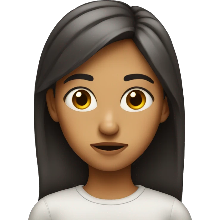 A girl who looks sceptical emoji