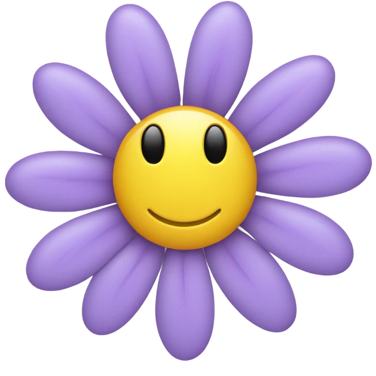 Smiling lavender daisy emoji
