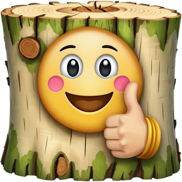 thumbs up emoji made of birch tree emoji