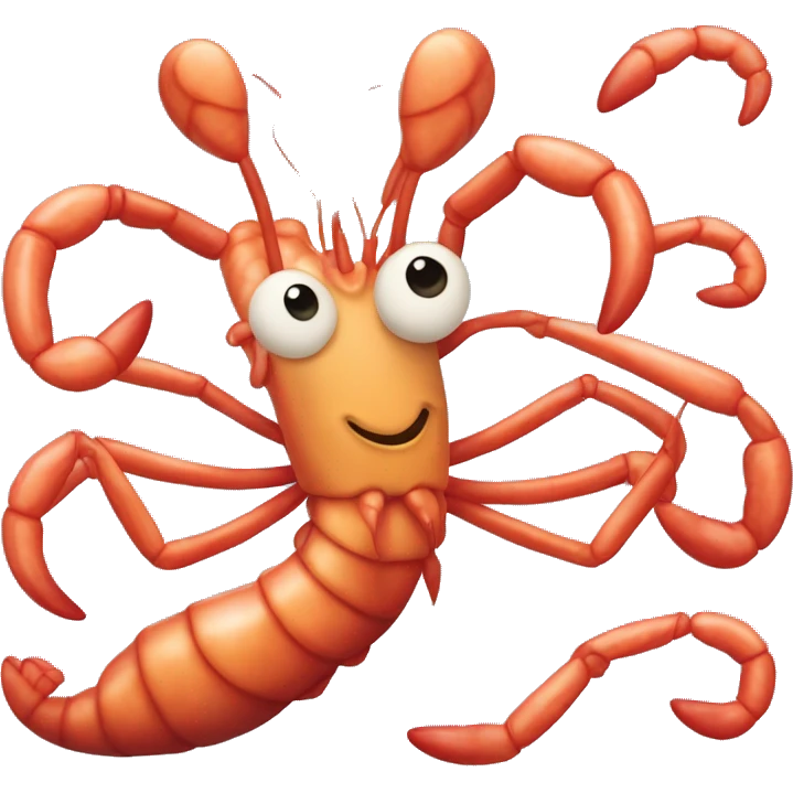 anthropomorphic shrimp emoji