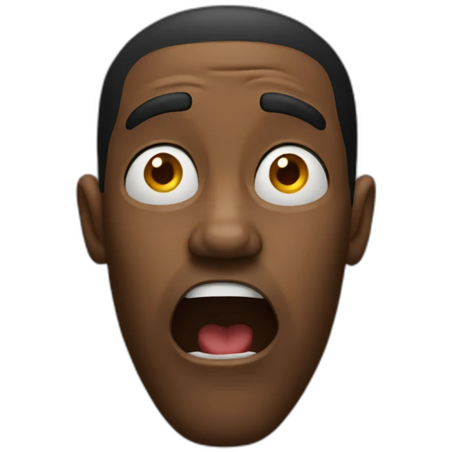 Shocked black guy emoji