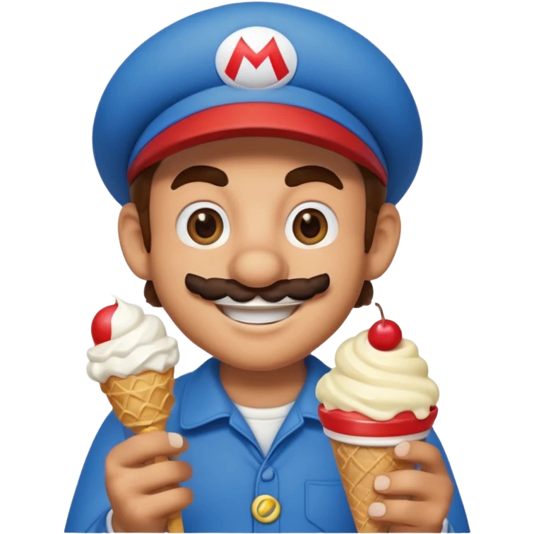 super Mario con il gelato emoji