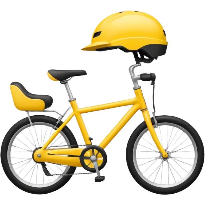 stylized bicycle with child seat and helmet, simple and clean emoji