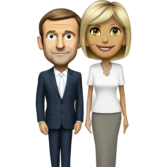 Emmanuel Macron avec Brigitte Macron  emoji