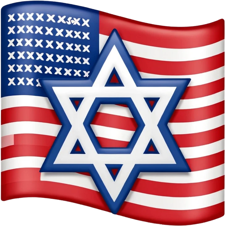 United States flag with a swastika symbol and star of david symbol on the flag emoji